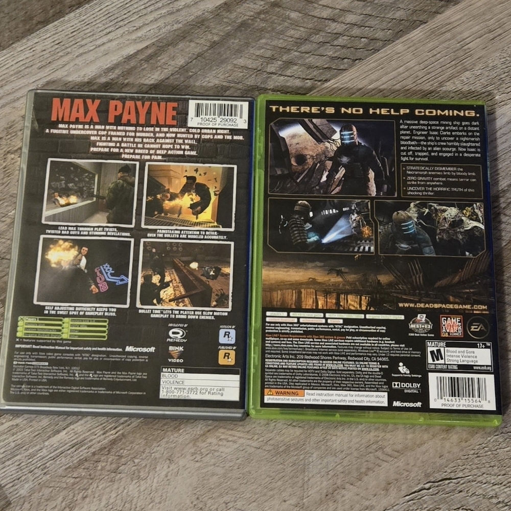 Max Payne Platinum Hits & Dead Space Xbox 360 Game Bundle CIB Tested Manuals - Picture 2 of 11